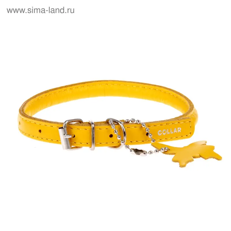 Ошейник CoLLaR Glomour для длинношерстных собак, 25-33 х 0,6 см, желтый