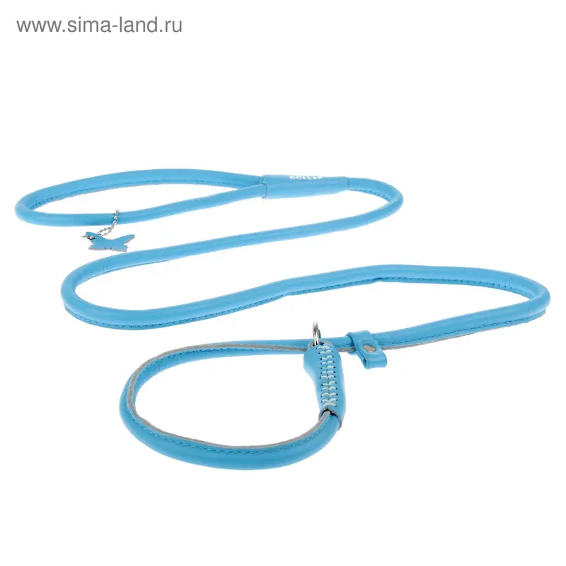 Поводок-удавка CoLLaR Glomour, 1.35 м х 1 см, синий