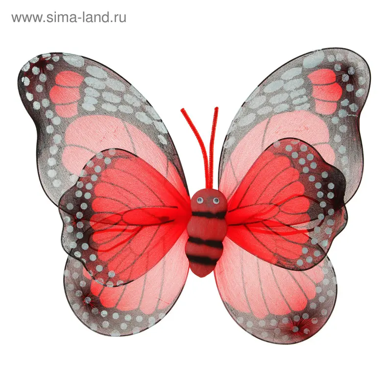Карнавальные крылья детские «Бабочка», красные