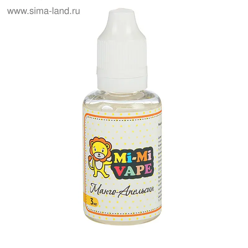Жидкость для многоразовых ЭИ Mi-Mi Vape, манго-апельсин львенок, 3 мг, 30 мл
