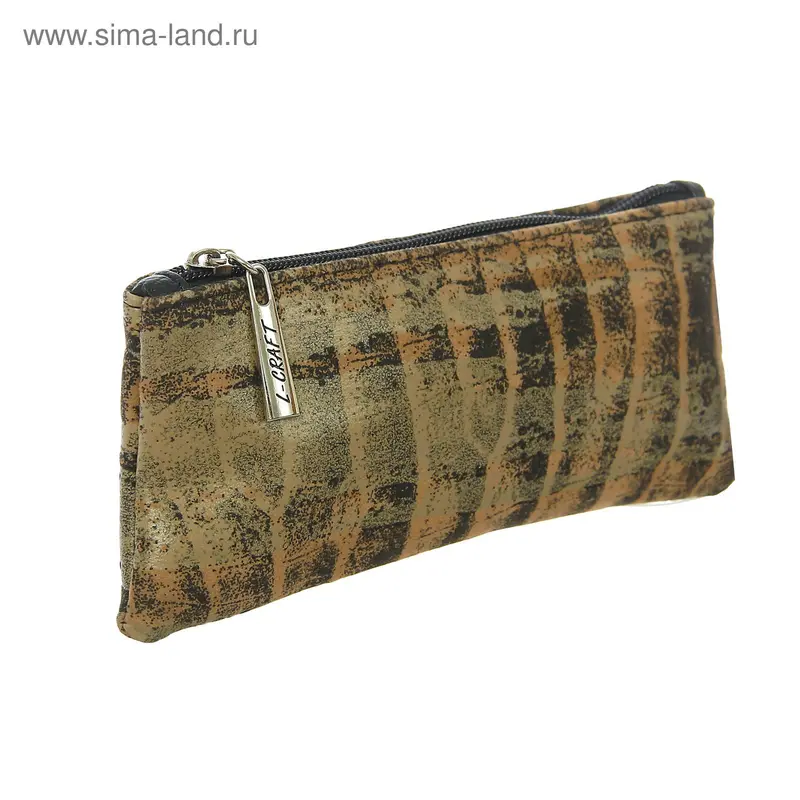 Косметичка на молнии, 1 отдел, коричневая