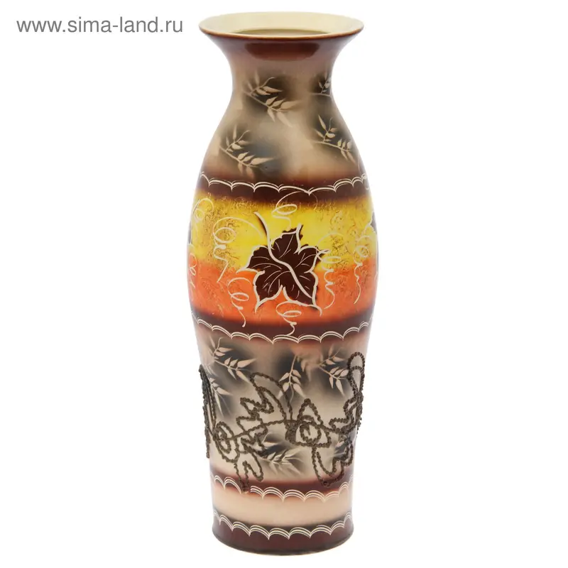 Ваза "Эллада" абстракция, листья, микс