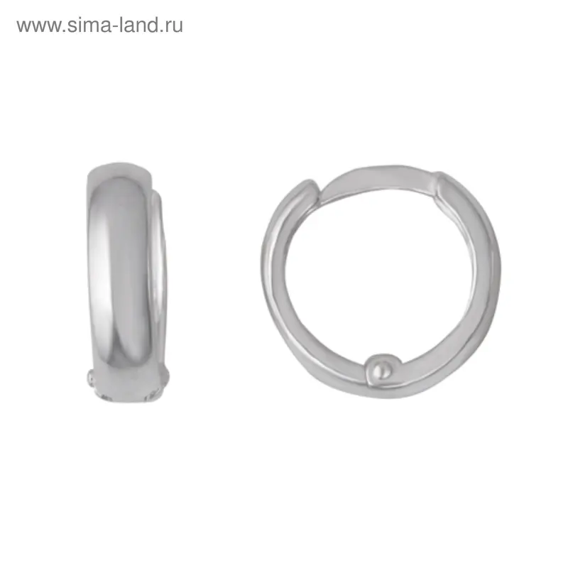 Серьги «Кольца» объёмные, малые, посеребрение d=1,3