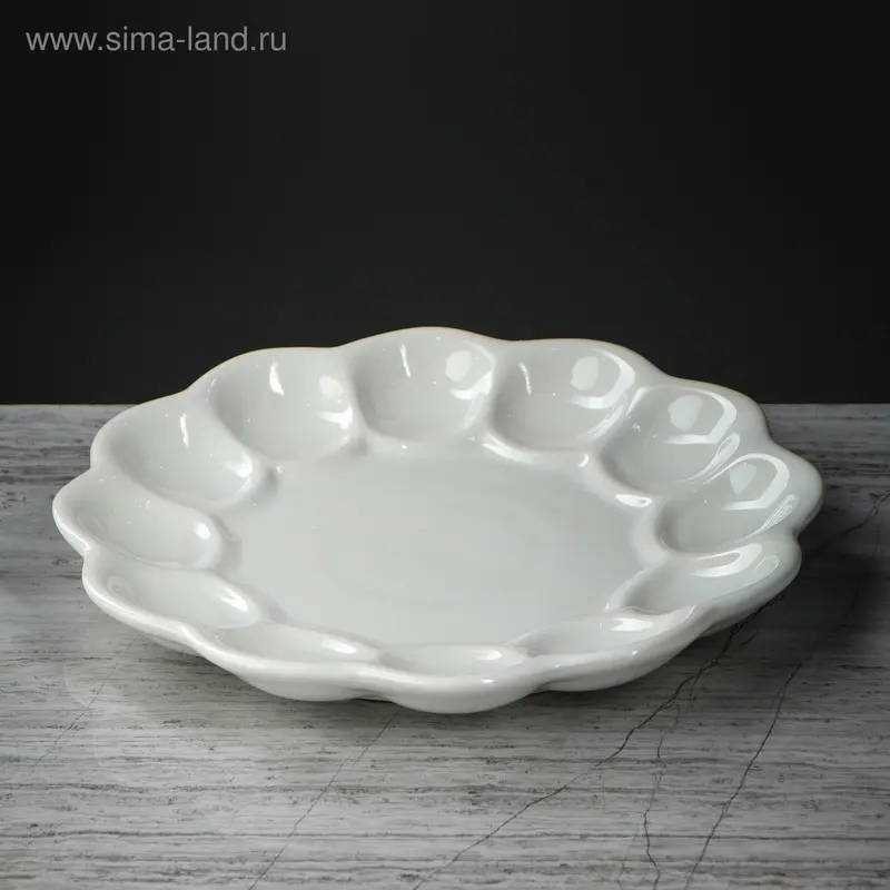Блюдо "Пасхальное", белое, керамика, 22 см