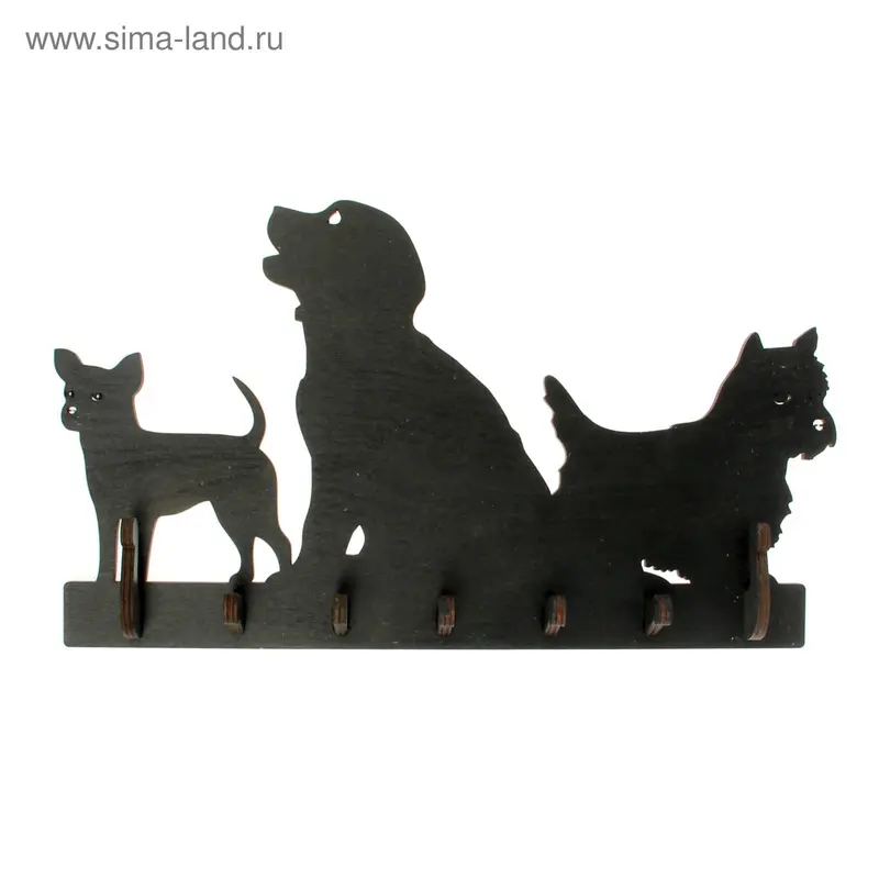 Ключница открытая "Три собаки" 36×4×20,5 см