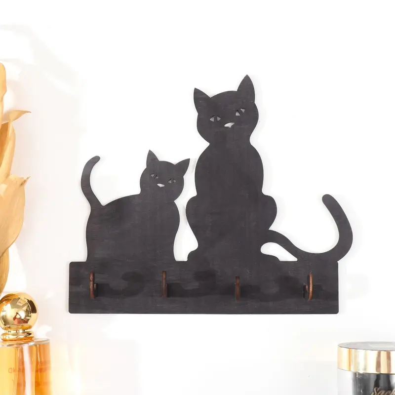 Ключница открытая "Две кошки" 20,5×17,5×3 см МИКС