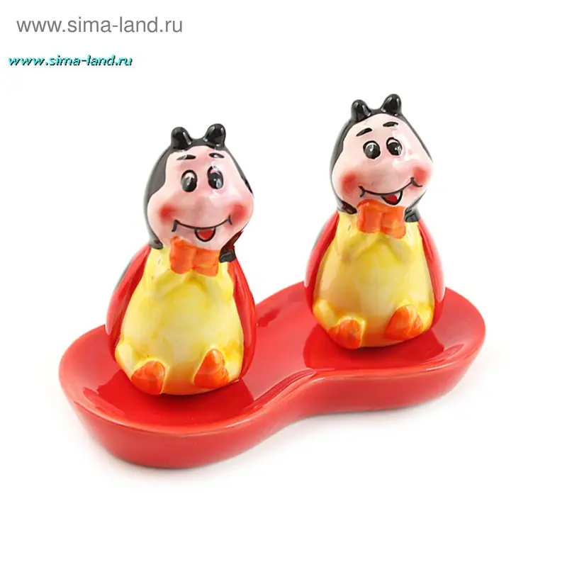 Набор для специй, в корзинке "Божья коровка"