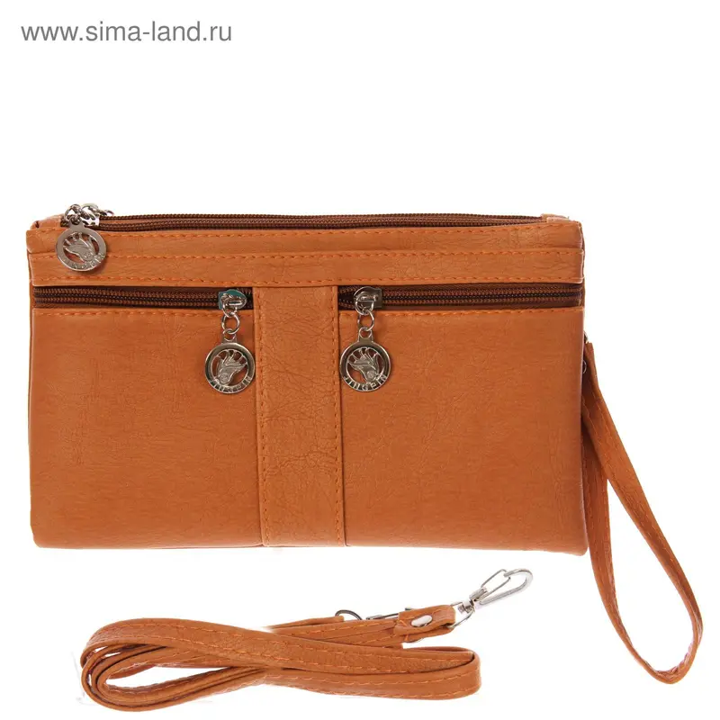 Клатч Классика, 23*3*13см, 2 отд, 2нар. кармана, ручка, дл. ремень, бежевый