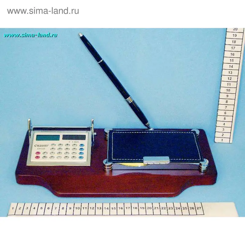 набор настольный 3 пред (кальк,ручка,д/бум) (бокс 12 шт)