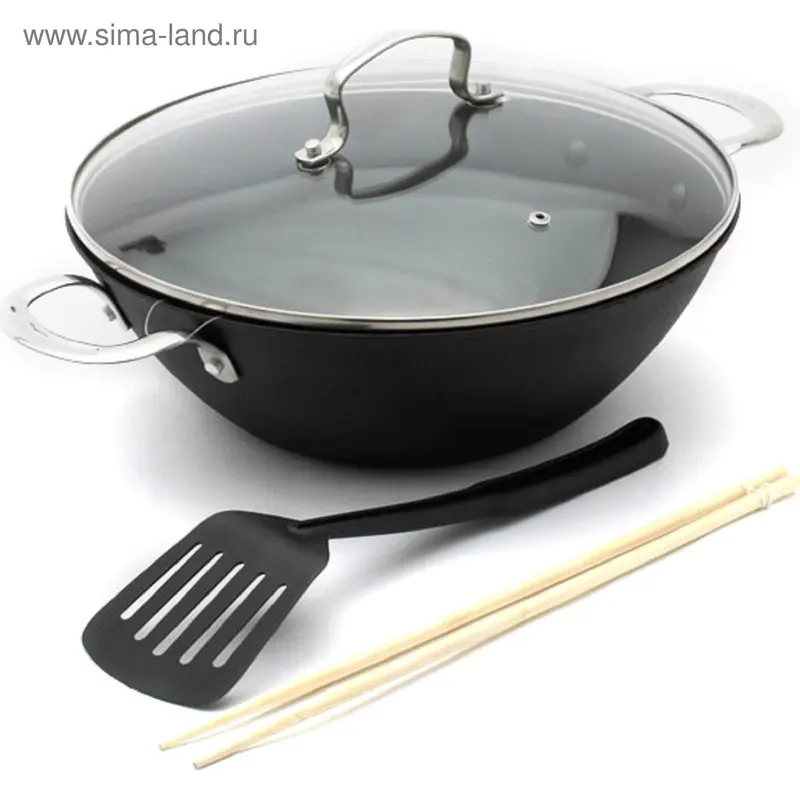 Казан 32 см, 5,6 л, со стеклянной крышкой