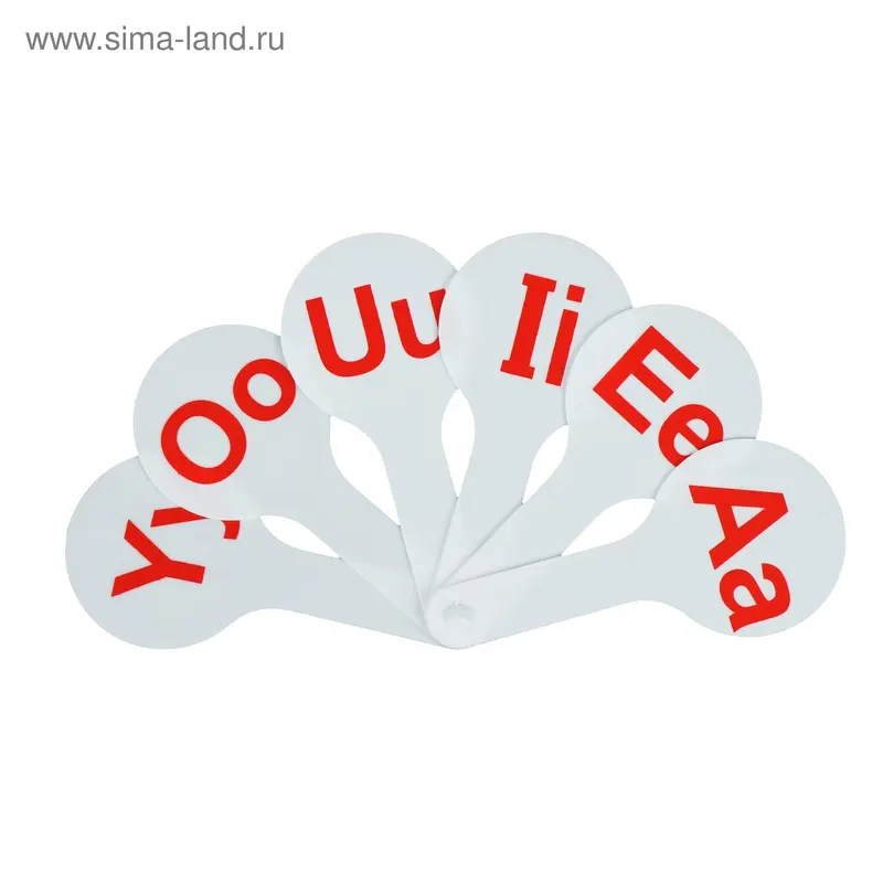 Веер-касса, английские гласные буквы, Calligrata, пакет с европодвесом
