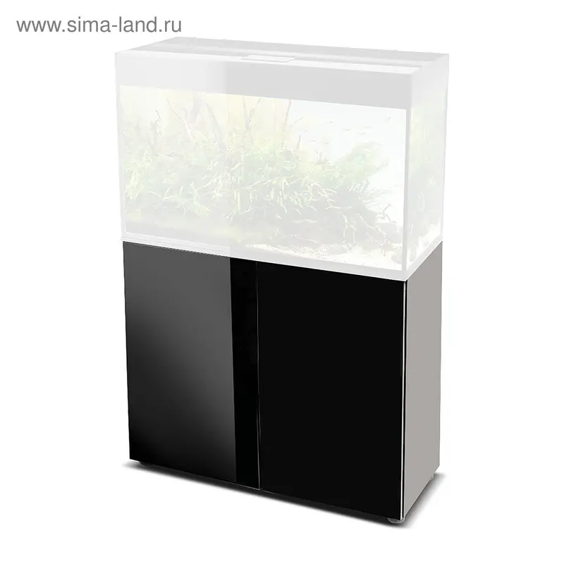 Тумба GLOSSY 100 черная (AQUAEL) ДСП + черное стекло,100х40х73