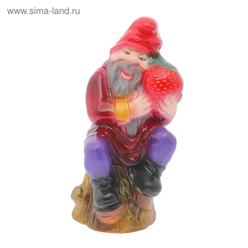 Садовая фигура "Гном с клубникой"