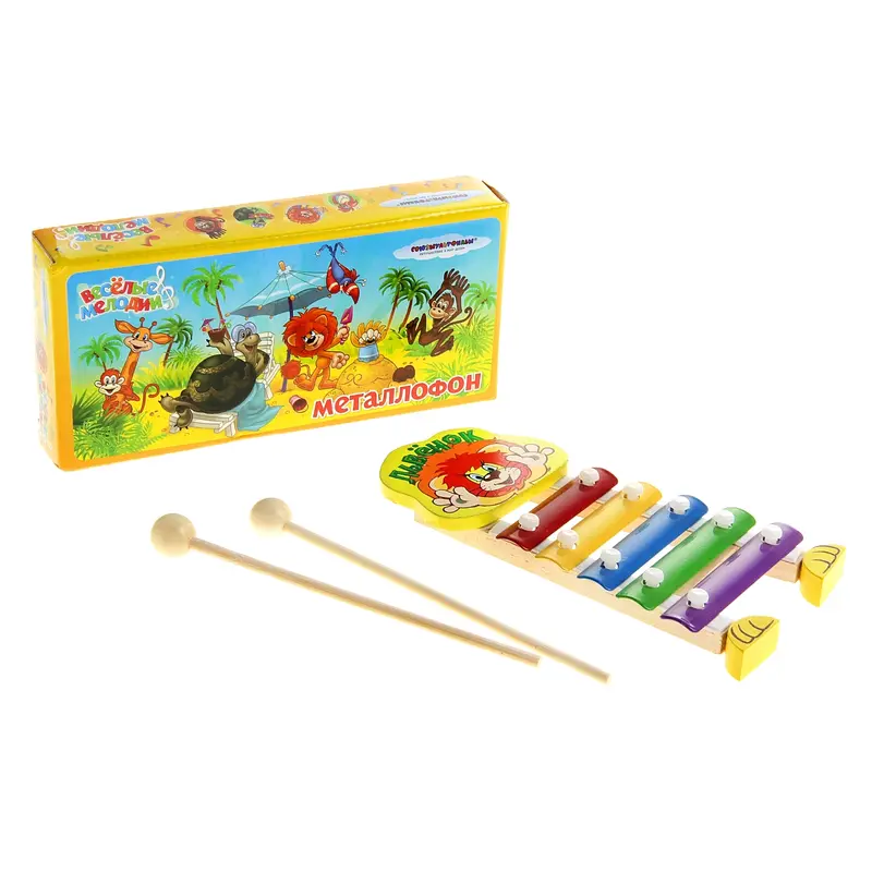 Музыкальная игрушка "Металлофон Львенок и Черепаха", 5 тонов
