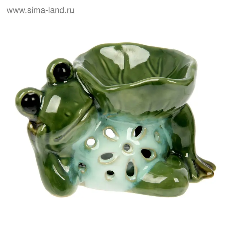 Аромалампа керамика "Лягушка с кувшинкой" МИКС 8х12,5х8 см