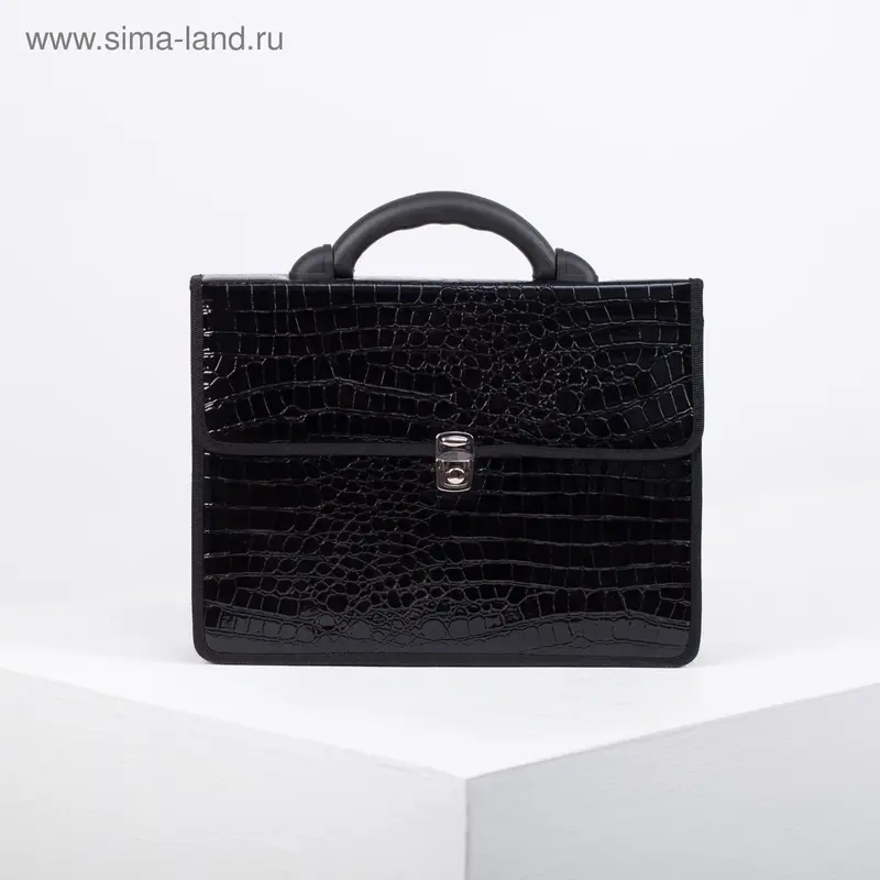 Портфель деловой, 2 отдела, цвет чёрный