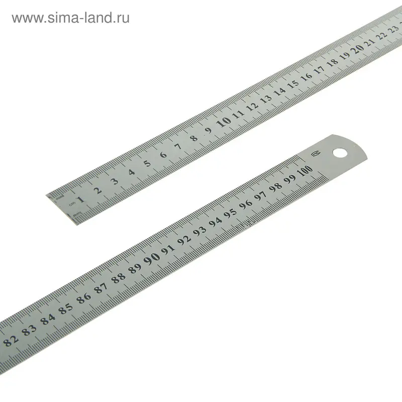 Линейка металлическая, 1 м, серебристая