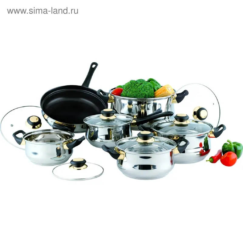 Набор посуды с крышками Bekker Classic, 12 предметов