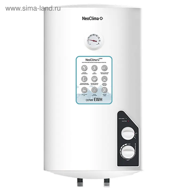 Водонагреватель Neoclima EWH 80, накопительный, 80 л, 1500 Вт, белый