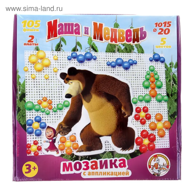 Мозаика с аппликациями «Маша и медведь»