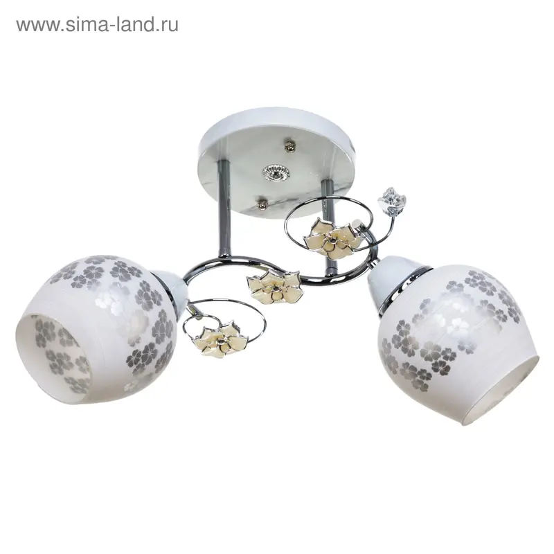 Люстра "Кусенто" 2 лампы 40W E27 основание хром-белый 45х21х28 см