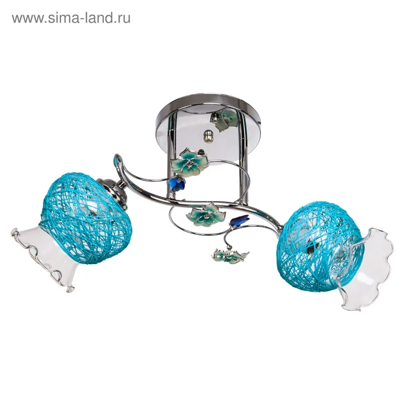 Люстра "Вернали" 2 лампы 40W E27 основание хром 47х30х28 см