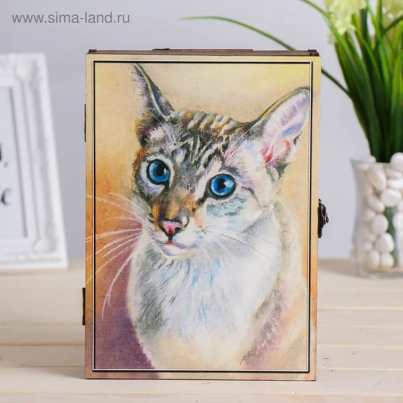 Ключница "Кот (акварель)" 15х21 см