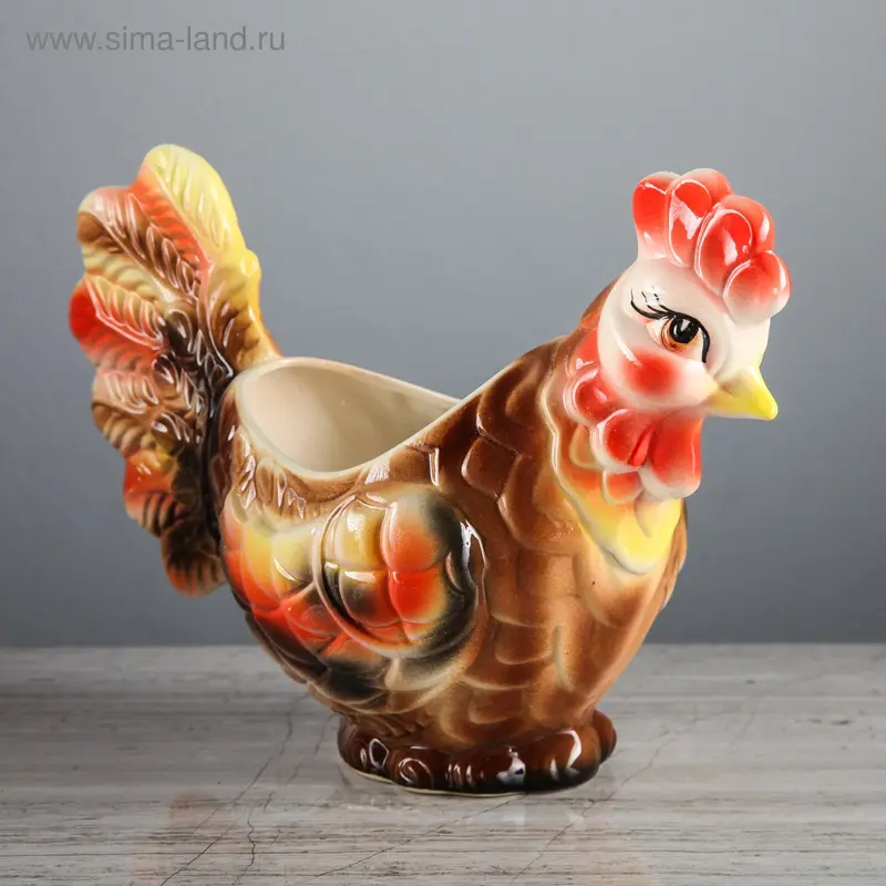 Фигурное кашпо "Петушок", 1.5 л, микс