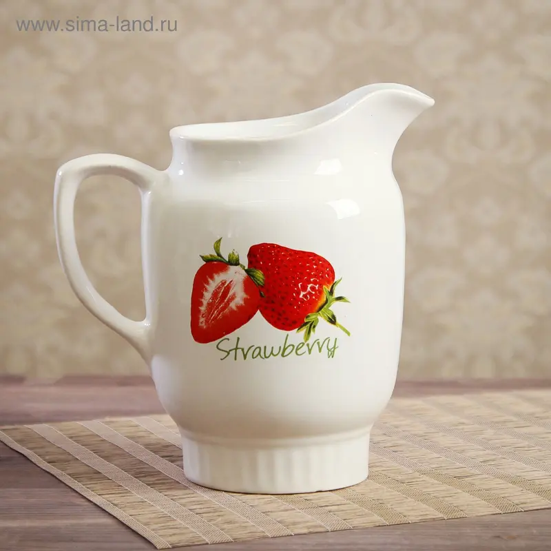 Кувшин "Сумской" белый, деколь, 1,5 л, микс