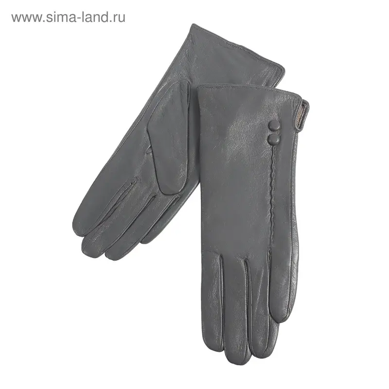 Перчатки женские, комбинированные, матовые, размер 8, серые