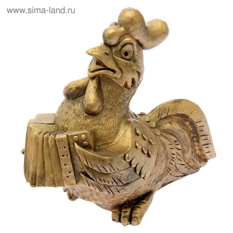 Копилка "Курица с баяном" бронза