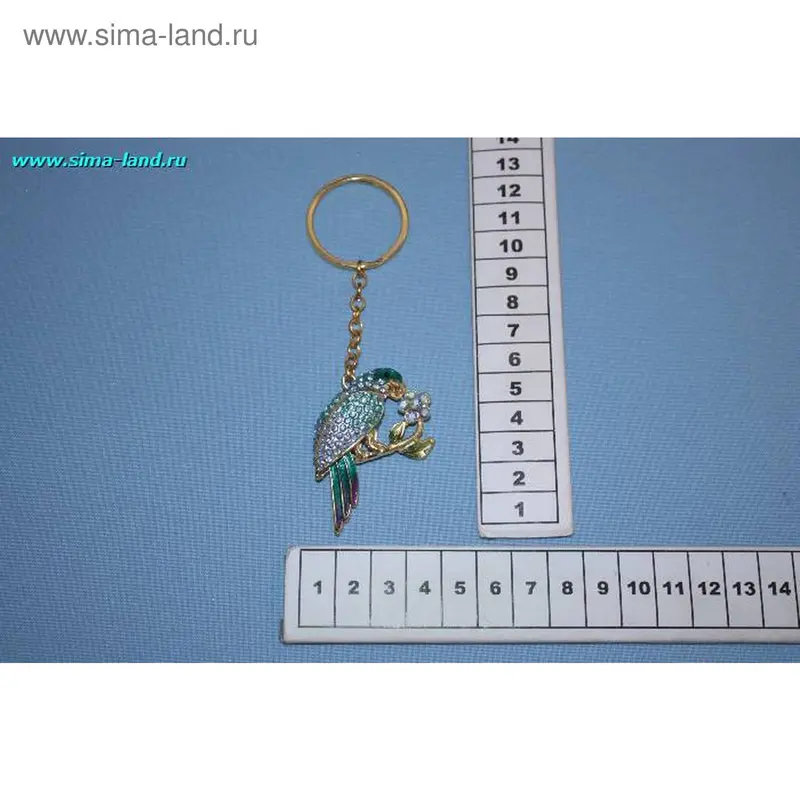брелок золото попугай 12 см (10 шт) (бокс 150 шт)