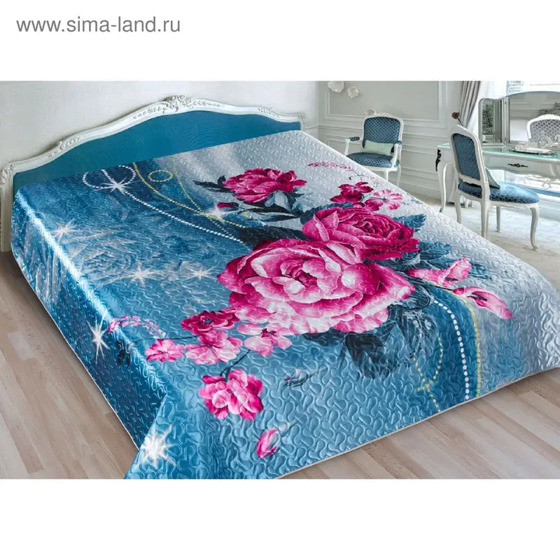 Покрывало 3D Marianna евро Акварель, 200х220 см, искус.шелк, п/э100%
