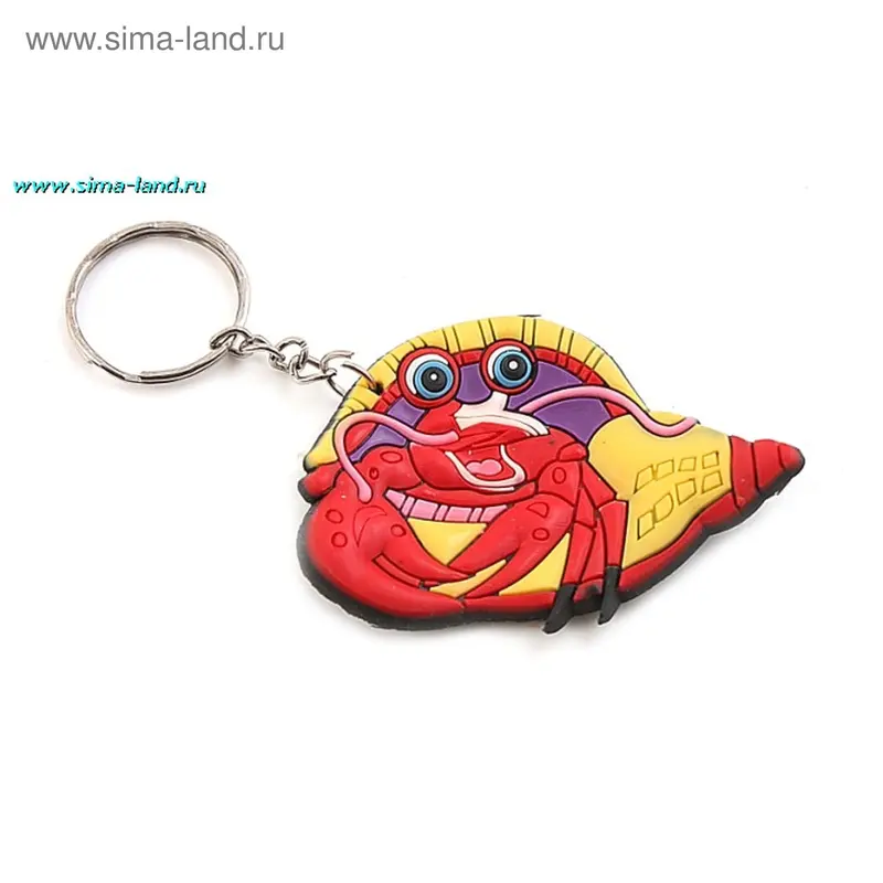 брелок резиновый краб в ракушке (набор 12 шт)