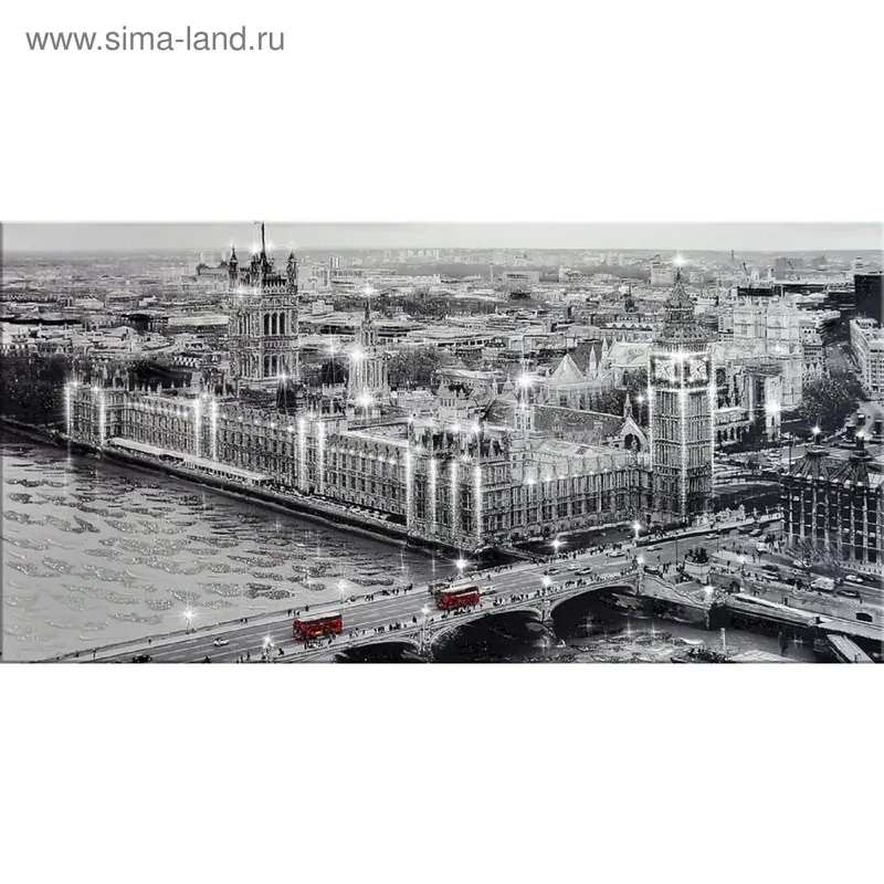 Картина на оргстекле со стразами "Лондон" 100*50 см