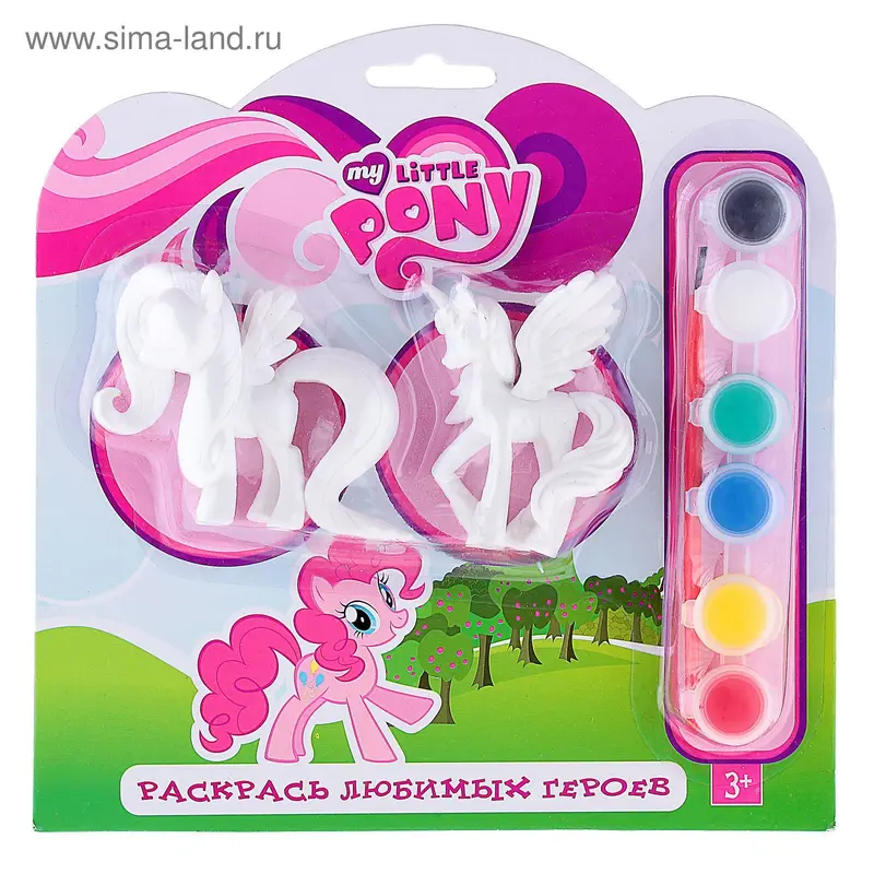Набор для росписи My little pony: 2 фигурки, кисточка, краски