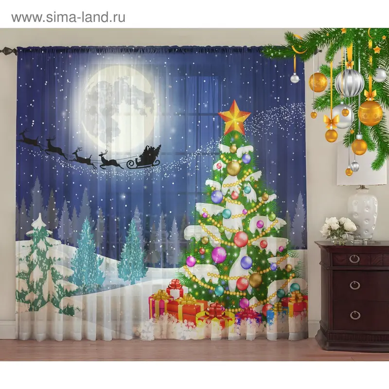 Тюль Снежный путь 145*270 +/-5 см 2 шт, шифон, п/э