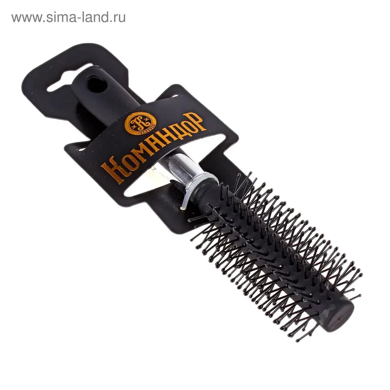 Брашинг-мини, с прорезиненной ручкой, d=2,5/4см, цвет чёрный