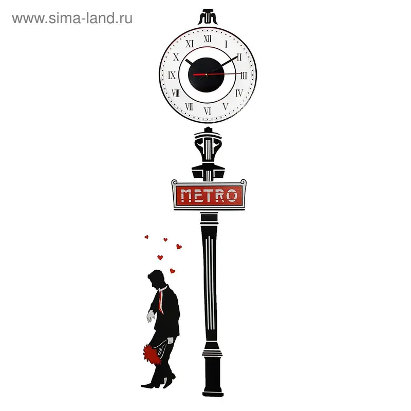 Часы-наклейка DIY "Свидание у метро", размер панно 28*115см