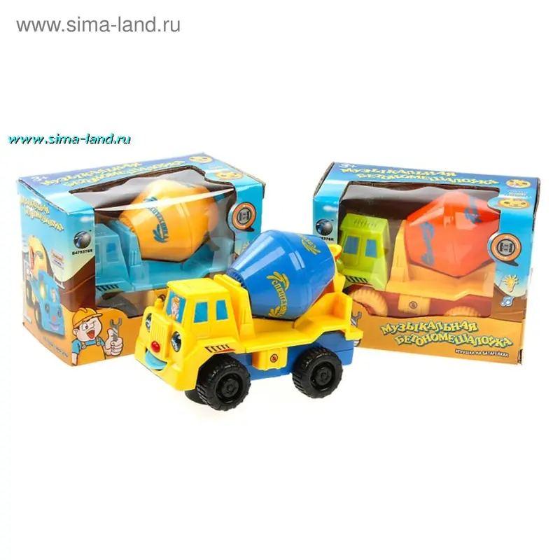 Игрушка музыкальная "Бетономешалка", в коробке