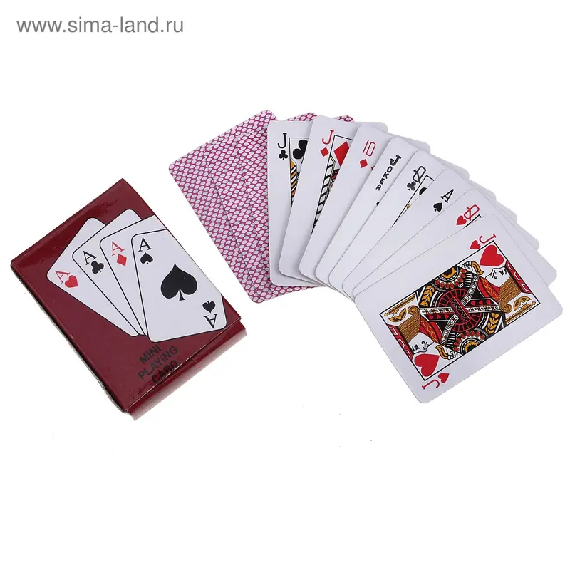 Карты игральные бумажные "Масти", мини, 54 шт., 5,3 × 3,8 см
