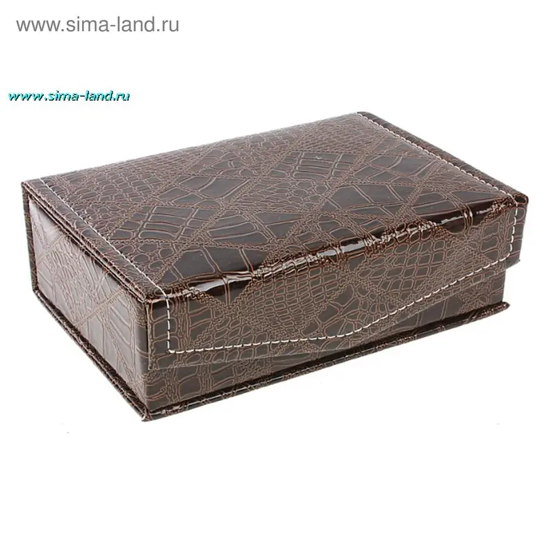 шкатулка кожзам шоколад 21*14,5*6,5 см