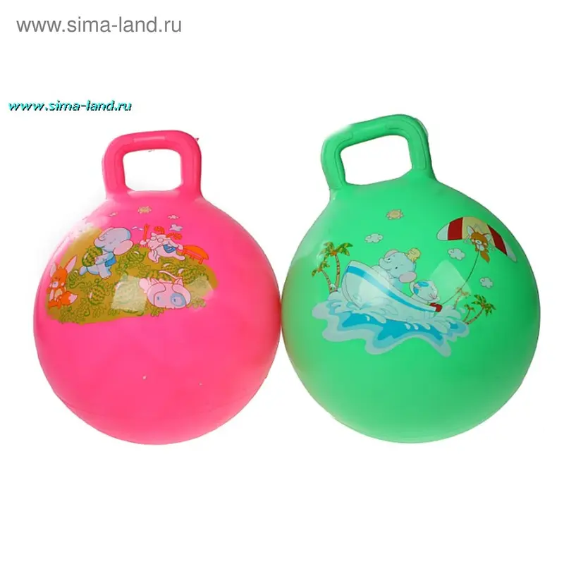 Мяч-попрыгун с рожками и ручками, d=45 см, МИКС