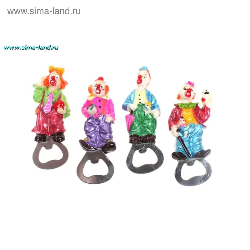 магнит полистоун открывашка клоун 11,5*4,5 см