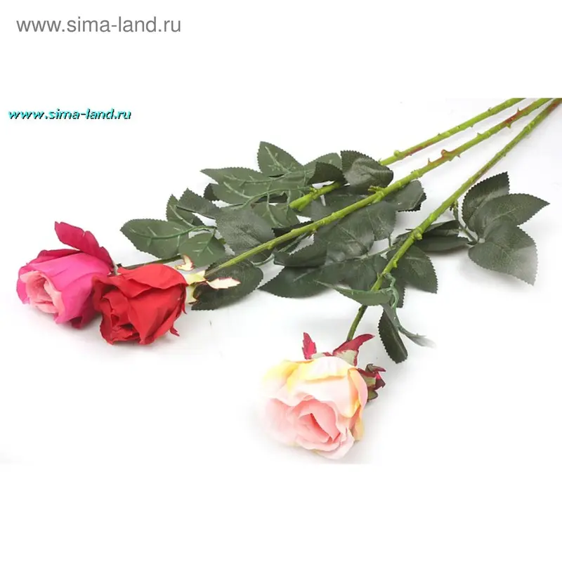 цветы искусственные роза одиночная 74 см d=6 см h=6 см