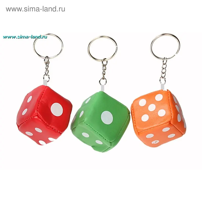 брелок ткань кубик (набор 12 шт)