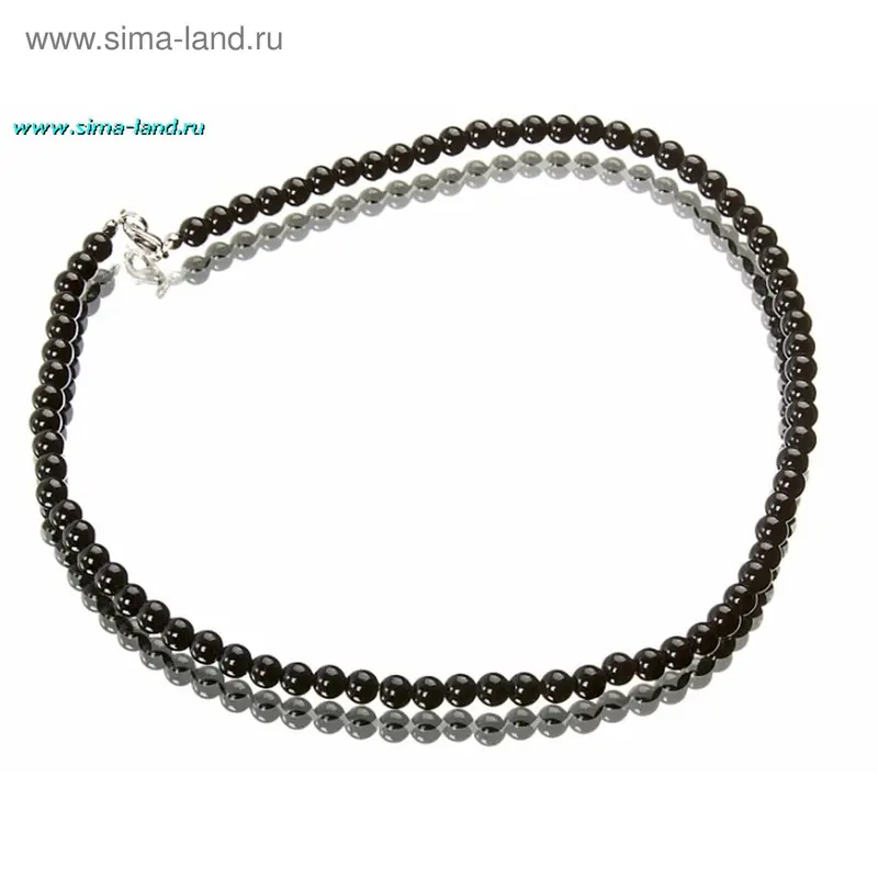 Бусы шар «Агат чёрный», 45см