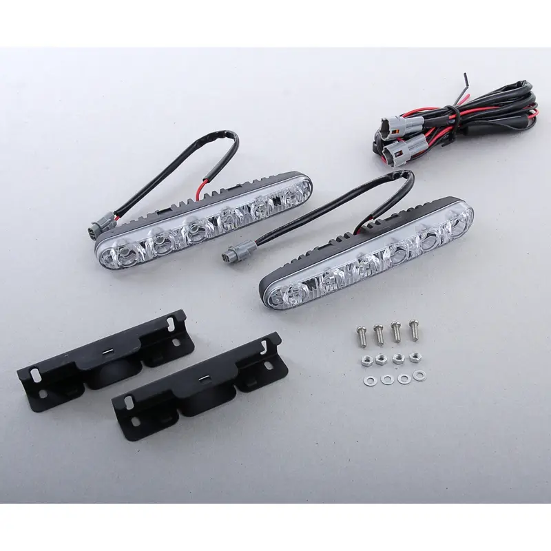 Дневные ходовые огни 6 LED, 12 В, 2 шт., свет белый