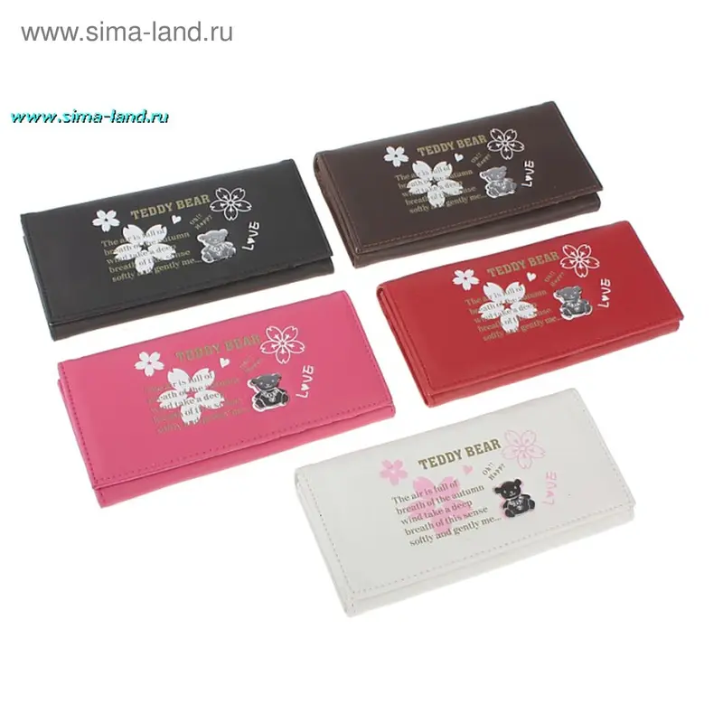 Кошелёк "Мишка с цветами", микс