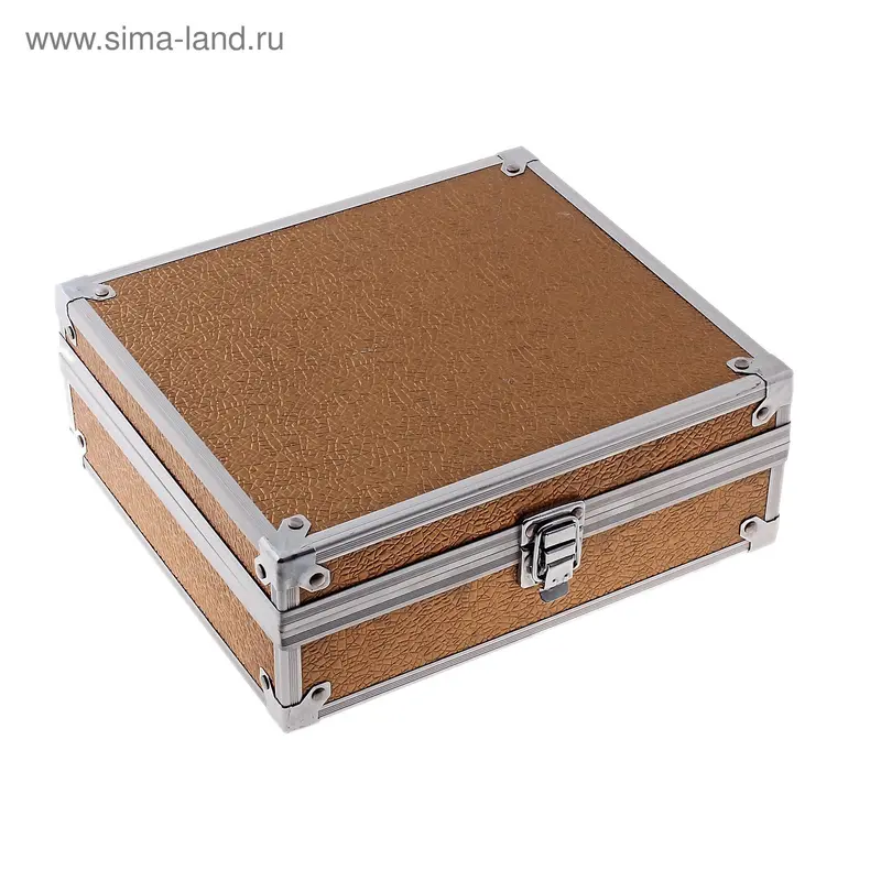 шкатулка кожзам золото ребристая 24*21*9,5 см